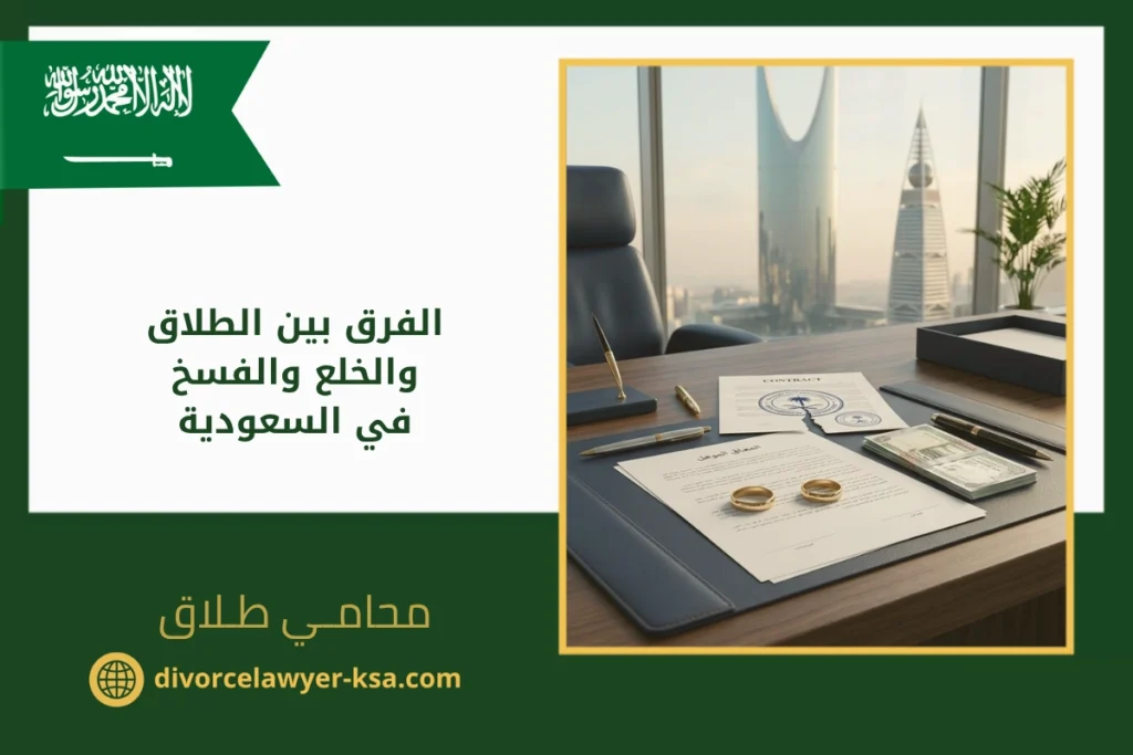 الفرق بين الطلاق والخلع وفسخ النكاح